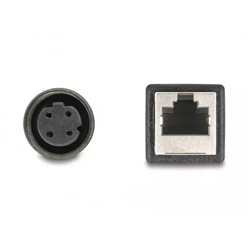 DeLOCK M12 Adapterkabel D-kodiert 4-polig Buchse auf RJ45 Buchse 50 cm