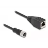 DeLOCK M12 Adapterkabel D-kodiert 4-polig Buchse auf RJ45 Buchse 50 cm