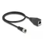 DeLOCK M12 Adapterkabel D-kodiert 4-polig Buchse auf RJ45 Buchse 50 cm