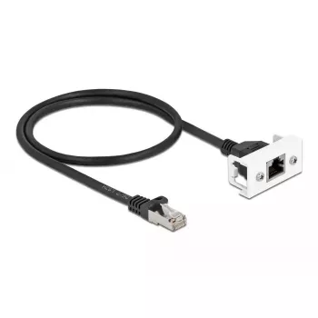 Netzwerkkabel DeLOCK Easy 45 Modul RJ45 S/FTP Cat.6A 0,5 m Schwarz