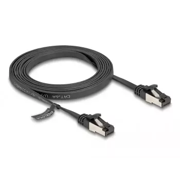 Netzwerkkabel DeLOCK RJ45 Flach-Patchkabel Stecker auf Stecker Cat.8.1 2 m schwarz