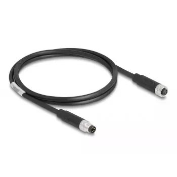 DeLOCK M8 4-poliges Kabel A-kodiert Stecker auf Buchse PUR TPU 1 m