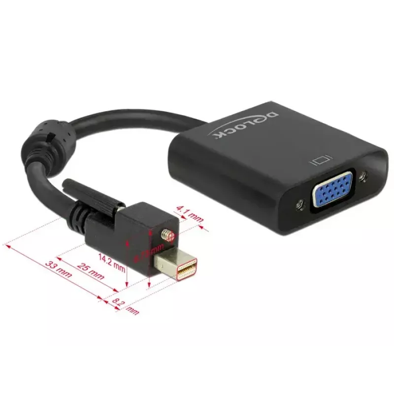 Videokabel-Adapter DeLOCK 62641 Mini DisplayPort auf VGA 0,25 m