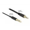 Audio-Verlängerungskabel DeLOCK 66074 3,5 mm 4-polig Stecker auf Buchse Ultra schlank 0,5 m schwarz