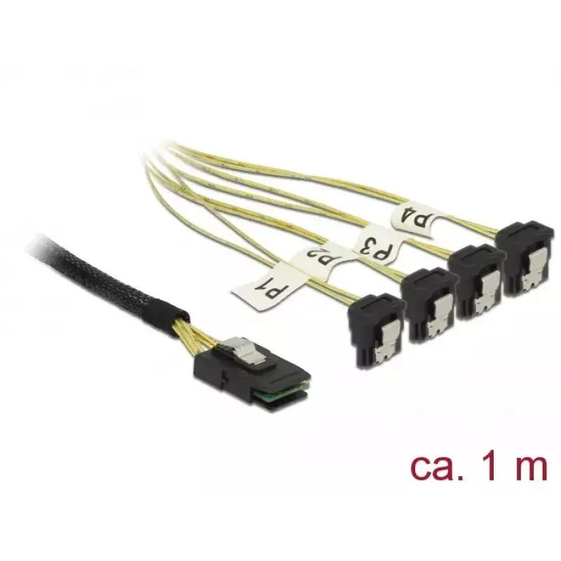 Internes Stromkabel DeLOCK 85687, 1 m, Mini SAS SFF-8087 auf 4 SATA