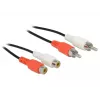 Audiokabel DeLOCK 85807 5m 2 x Cinch Schwarz Rot Weiß