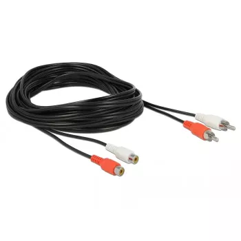 Audiokabel DeLOCK 85807 5m 2 x Cinch Schwarz Rot Weiß