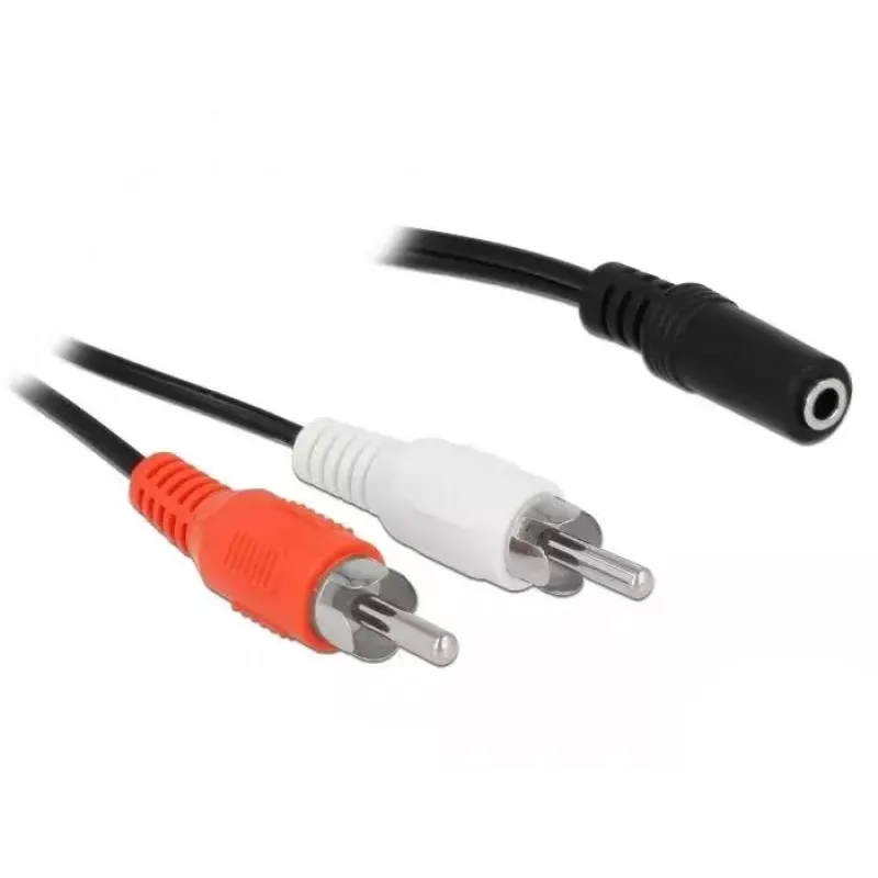 Audiokabel DeLOCK 85808 1,4 m 2xRCA 3,5 mm Schwarz Rot Weiß
