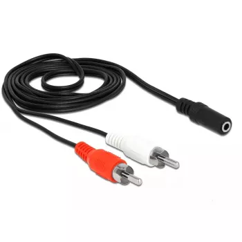Audiokabel DeLOCK 85808 1,4 m 2xRCA 3,5 mm Schwarz Rot Weiß
