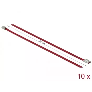 Kabelbinder DeLOCK 18777 Edelstahl Rot 200mm 10 Stück