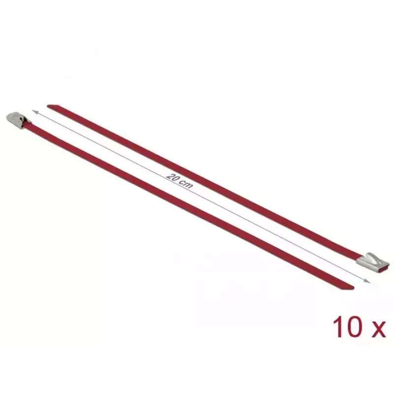 Kabelbinder DeLOCK 18777 Edelstahl Rot 200mm 10 Stück