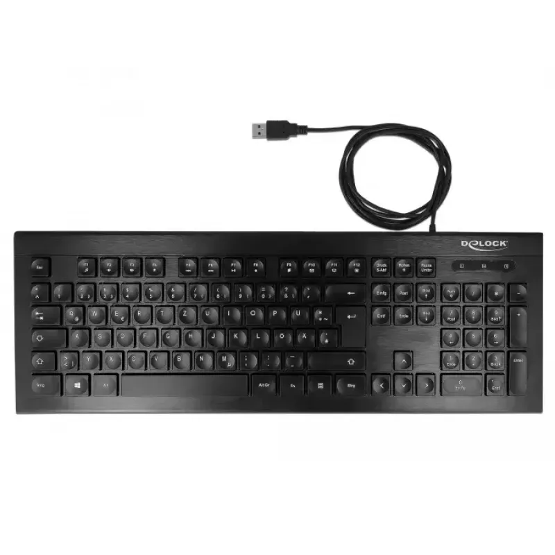 DeLOCK 12672 Tastatur Office USB QWERTZ Deutsch Schwarz
