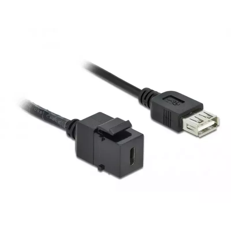 Keystone-Modul DeLOCK 86384 Flach Schwarz USB C
