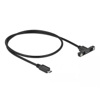 DeLOCK Kabel USB 2.0 Micro-B Buchse Panelmontage auf USB 2.0 Micro-B Stecker 0,5 m