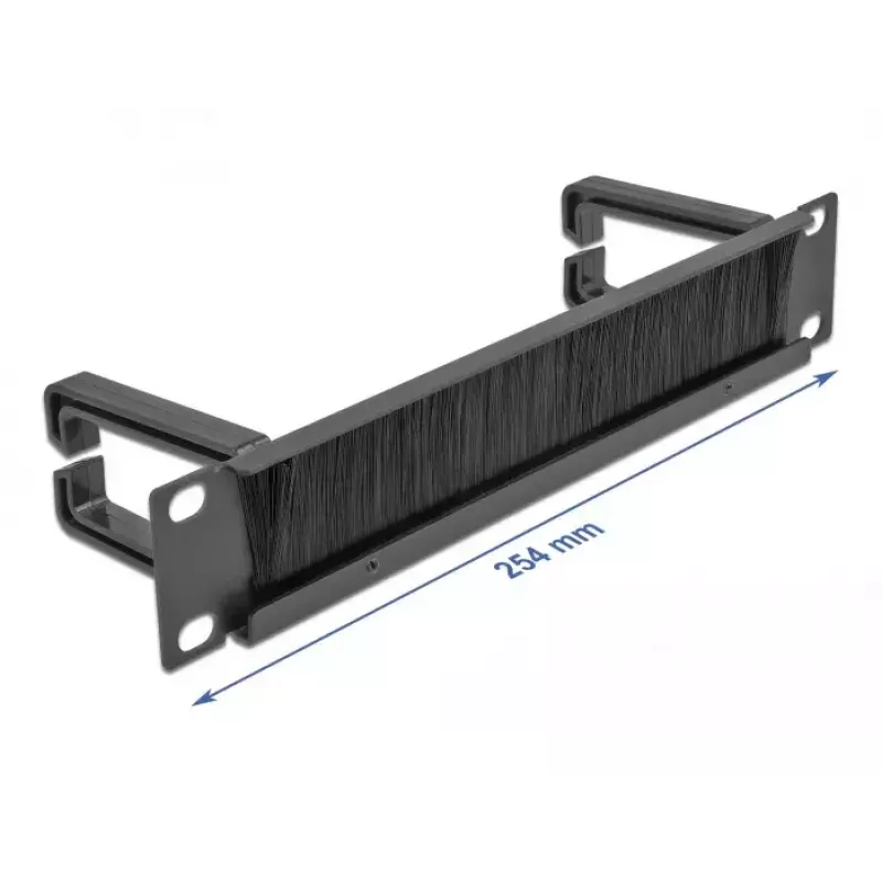 Bürstenpanel DeLOCK 10 Zoll Kabelmanagement-Bürstenleiste mit 2 Haken 1U schwarz
