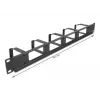 Kabelmanagement-Panel DeLOCK 19 Zoll 66659 schwarz 1U mit 4 Öffnungen und 5 Haken