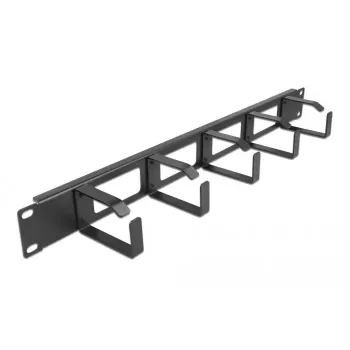 Kabelmanagement-Panel DeLOCK 19 Zoll 66659 schwarz 1U mit 4 Öffnungen und 5 Haken