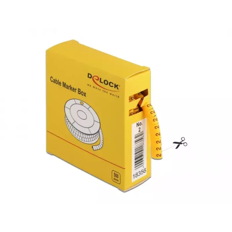 Kabelmarkierer DeLOCK 18356 Gelb 500 Stk.