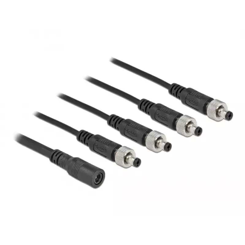 Kabel-Splitter DeLOCK 86588 5,5 x 2,1 mm 1 x Buchse auf 4 x Stecker schraubbar