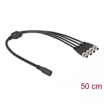 Kabel-Splitter DeLOCK 86588 5,5 x 2,1 mm 1 x Buchse auf 4 x Stecker schraubbar