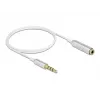 Audio-Verlängerungskabel DeLOCK 66072 3,5 mm Stecker auf Buchse Ultra schlank 0,5 m Weiß