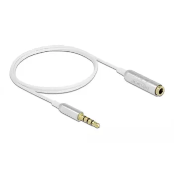Audio-Verlängerungskabel DeLOCK 66072 3,5 mm Stecker auf Buchse Ultra schlank 0,5 m Weiß