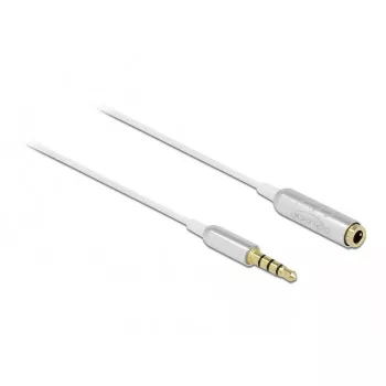 Audio-Verlängerungskabel DeLOCK 66072 3,5 mm Stecker auf Buchse Ultra schlank 0,5 m Weiß