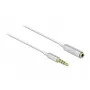 Audio-Verlängerungskabel DeLOCK 66072 3,5 mm Stecker auf Buchse Ultra schlank 0,5 m Weiß