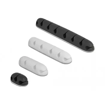 Kabelhalter DeLOCK 18402 selbstklebendes Kombi-Set 4 Stück schwarz weiß