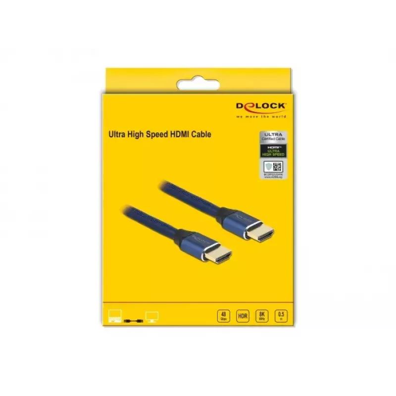 HDMI-Kabel DeLOCK Ultra High Speed 48 Gbit/s 8K 60 Hz 0,5 m