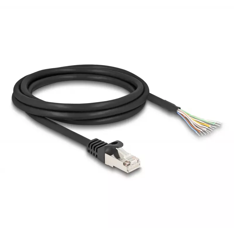DeLOCK Kabel RJ50 Stecker auf offene Litzenenden S/FTP 2 m schwarz