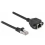 Netzwerk-Verlängerungskabel DeLOCK S/FTP RJ45-Stecker auf RJ45-Buchse Cat.6A 1 m schwarz 87001