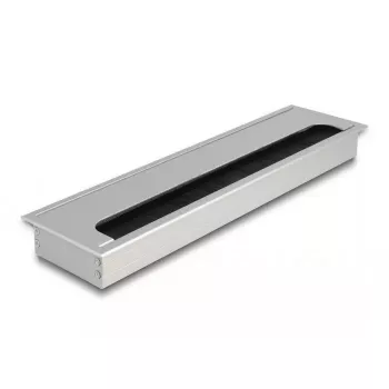 Schreibtisch-Kabeldurchlass DELOCK 66863, silber, 80×300×28 mm, 1 Stück