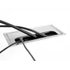 Kabeldurchlass DELOCK 66864 für Schreibtisch, silber, 120×300×28 mm
