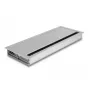 Kabeldurchlass DELOCK 66864 für Schreibtisch, silber, 120×300×28 mm