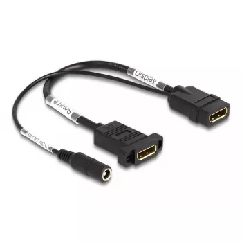 DeLOCK DisplayPort-Kabel 4K 60 Hz DC-Einspeisung 0,30 m Panelmontage