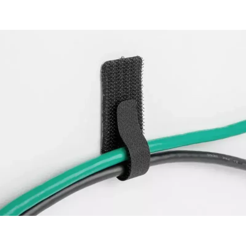 DeLOCK Mini-Klett-Kabelhalter 90 mm x 24 mm selbstklebend 10 Stück schwarz