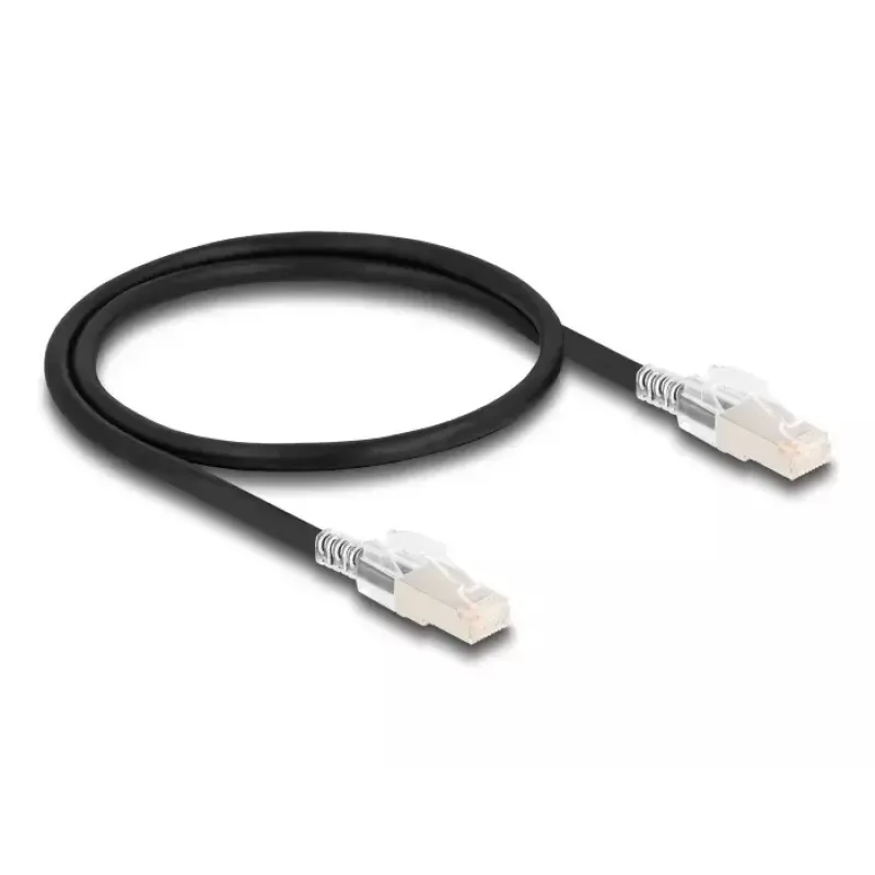 Netzwerkkabel DELOCK 80254 Cat6a S/FTP (S-STP) RJ-45 zu RJ-45 0,5 m Schwarz