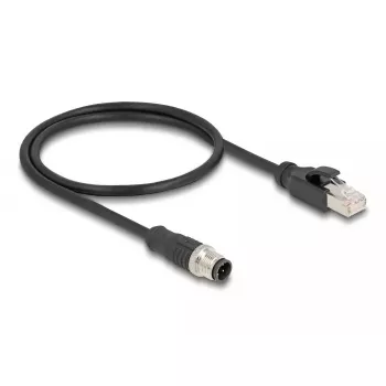 DeLOCK M12 Adapterkabel D-codiert 4-polig Stecker auf RJ45 Stecker 50 cm