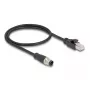 DeLOCK M12 Adapterkabel D-codiert 4-polig Stecker auf RJ45 Stecker 50 cm