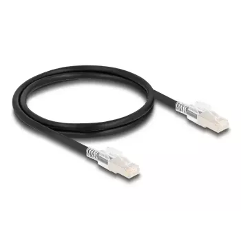 Netzwerkkabel DELOCK 80255 Cat6a S/FTP (S-STP) RJ-45–RJ-45 Schwarz 1 m