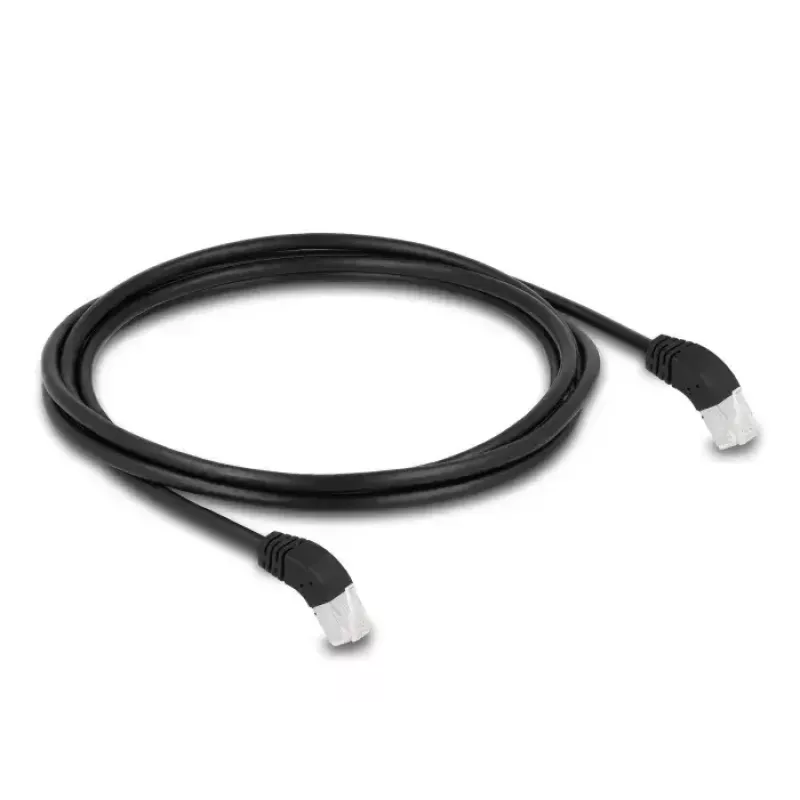 DeLOCK RJ45 Netzwerkkabel Cat.6A 45° abwärts gewinkelt 2m schwarz