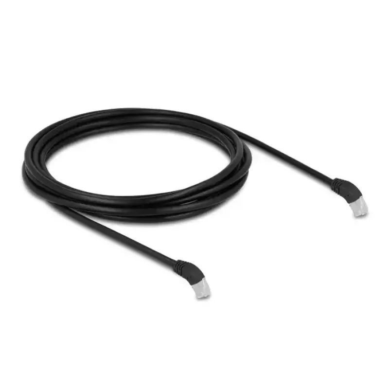 DeLOCK RJ45 Netzwerkkabel Cat.6A S/FTP 45° abwärts abgewinkelt 3 m schwarz