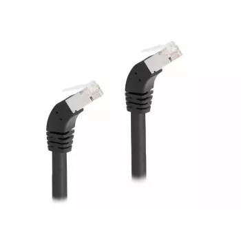 DeLOCK RJ45 Netzwerkkabel Cat.6A S/FTP 45° abwärts abgewinkelt 3 m schwarz