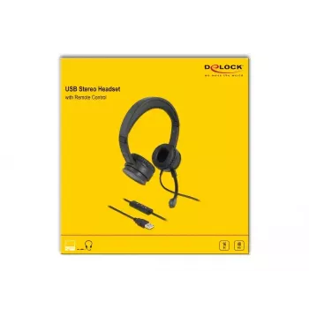 Headset DeLOCK USB Stereo Headset mit Kabelfernbedienung
