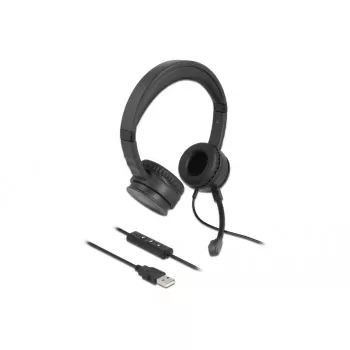 Headset DeLOCK USB Stereo Headset mit Kabelfernbedienung