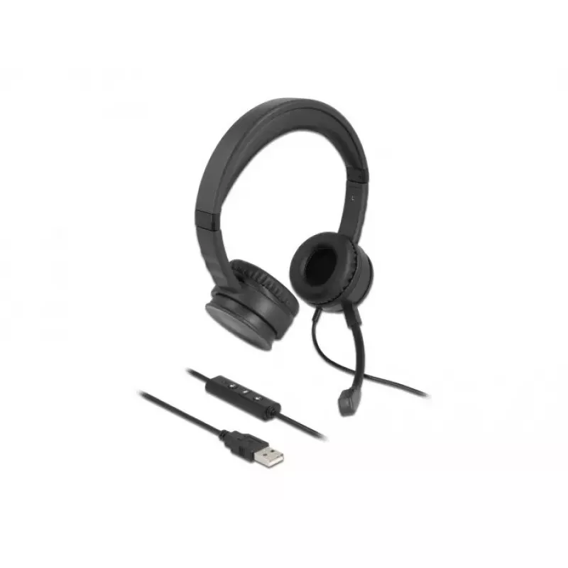 Headset DeLOCK USB Stereo Headset mit Kabelfernbedienung