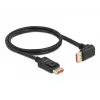 DisplayPort-Kabel DeLOCK 8K 60 Hz 1 m Stecker gerade auf Stecker 90° abwärts gewinkelt