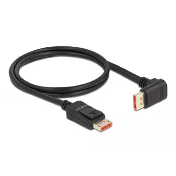 DisplayPort-Kabel DeLOCK 8K 60 Hz 1 m Stecker gerade auf Stecker 90° abwärts gewinkelt