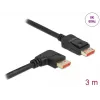 DisplayPort-Kabel DeLOCK 8K 60 Hz 3 m Stecker gerade auf Stecker 90° abgewinkelt